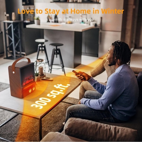 1500W Portable Electric Fireplace Space Heater. - Picture 8 of 11